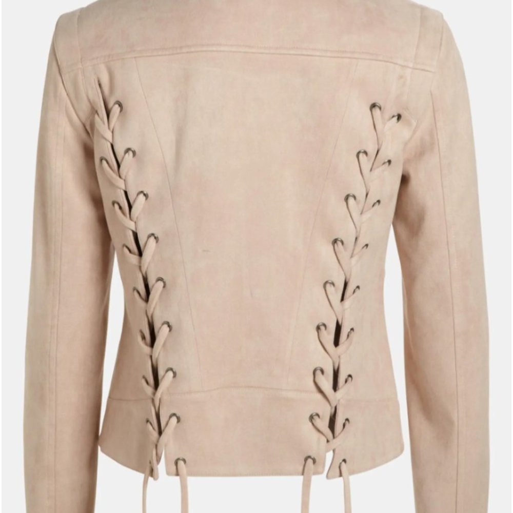 MURLA Laced Up' Faux Suede Jacket // Size M